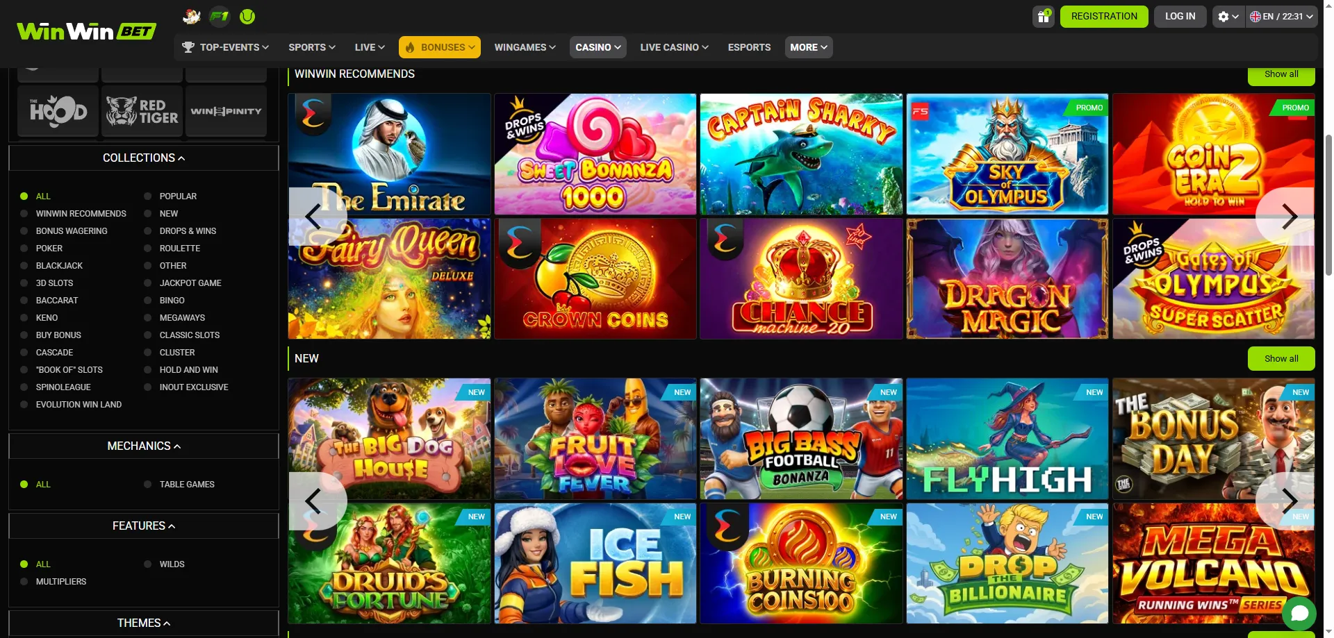WinWin Bet machines &agrave; sous et jeux de casino disponibles au S&eacute;n&eacute;gal