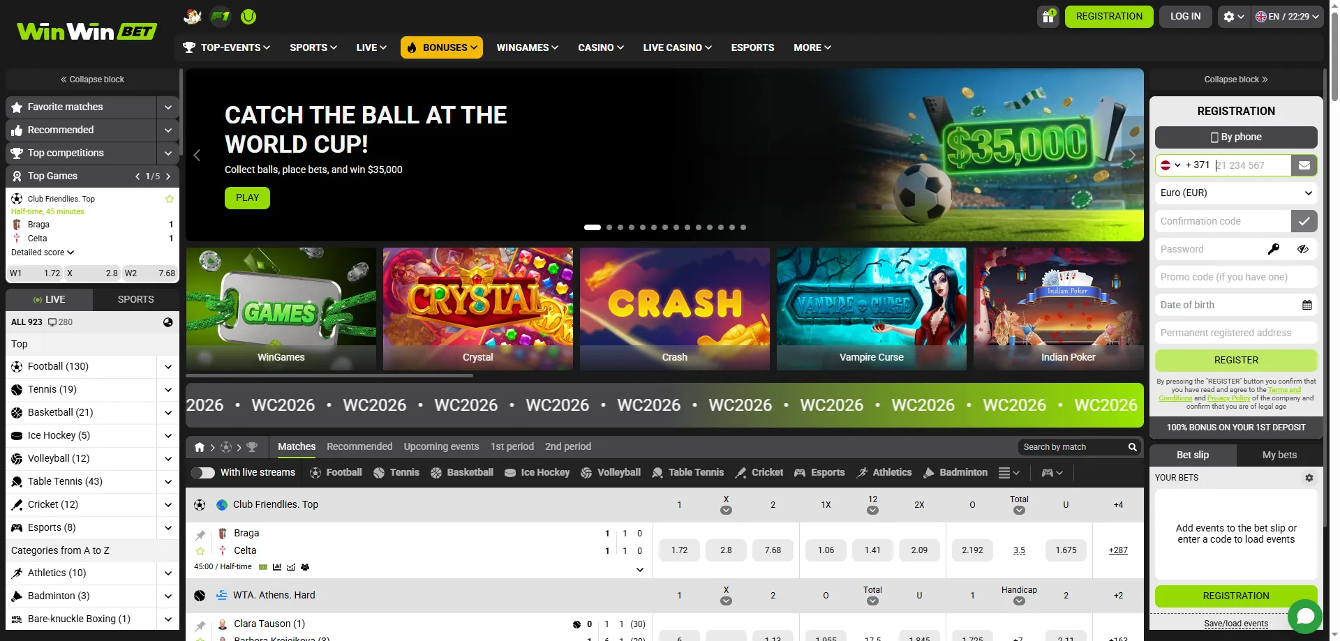 WinWin Bet S&eacute;n&eacute;gal aper&ccedil;u g&eacute;n&eacute;ral de la plateforme de paris en ligne